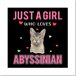 Just a Girl Who Loves Abyssinian Funny birthday Gift Ideas For Girls Posters and Art